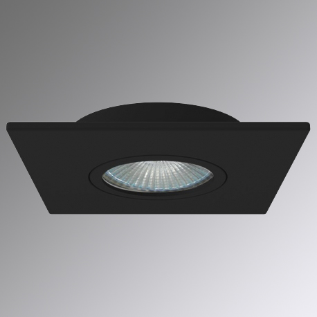 LC.IL.0074PTMX - EMBUTIDO QUADRADO FACE PLANA PRETO DIC.GU10 LED